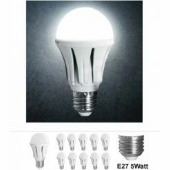 Grafner® LED Leuchtmittel Aluminium Korpus E27 5 Watt 6000K Kaltweiss 10er Set