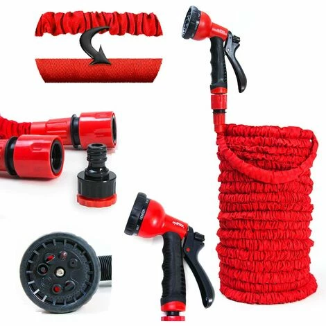 Grafner® 1/2" Flexibler Gartenschlauch 30 Meter Rot Inkl. 10 Funktionen Brause 3 Grafner® 1/2" Flexibler Gartenschlauch 30 Meter Rot Inkl. 10 Funktionen Brause
