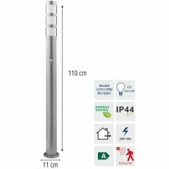 Grafner® Edelstahl Wegleuchte Mit Bewegungsmelder WL10201 Gartenlampe 110 Cm 2er Set