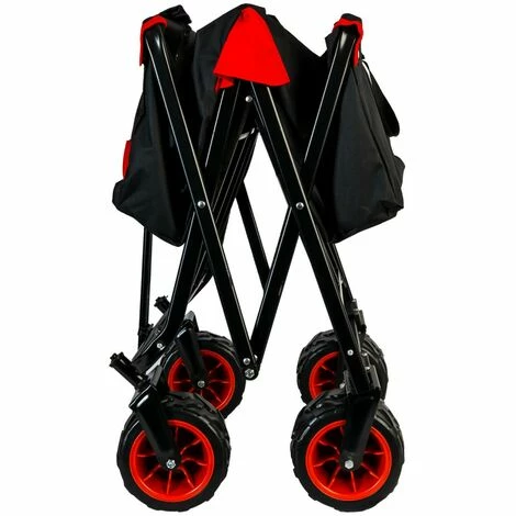 Grafner® Faltbarer Bollerwagen Offroad Schwarz/rot Handwagen Klappbar 7 Grafner® Faltbarer Bollerwagen Offroad Schwarz/rot Handwagen Klappbar – Bild 5