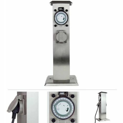 Grafner® Edelstahl Steckdosensäule Mit Timer 2 Außensteckdosen Gartensteckdose Energiesäule 3 Grafner® Edelstahl Steckdosensäule Mit Timer 2 Außensteckdosen Gartensteckdose Energiesäule