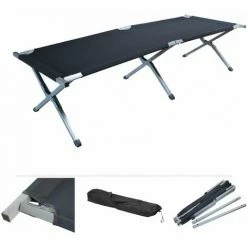 Grafner® Feldbett Klappbar Campingbett Inkl. Tragetasche In Schwarz