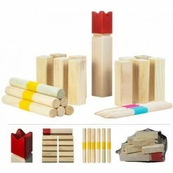 Grafner® Kubb Holzspiel 21 Teiliges Outdoor Spiel