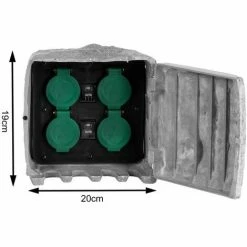 Grafner® Gartensteckdose Außensteckdose Steinoptik 4 Fach Outdoor 9 Grafner® Gartensteckdose Außensteckdose Steinoptik 4 Fach Outdoor -GRAFNER-shop 20334066 3