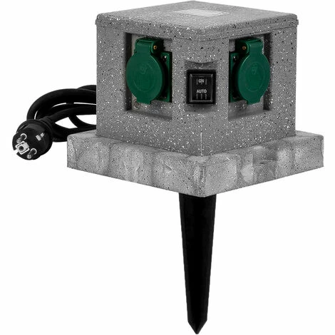 Grafner® Gartensteckdose Außensteckdose Steinoptik Quadratisch AS10785 3 Grafner® Gartensteckdose Außensteckdose Steinoptik Quadratisch AS10785
