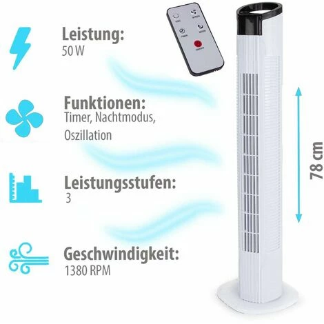 Grafner® Turmventilator mit Fernbedienung und Schwenkfunktion Grafner® Turmventilator Mit Fernbedienung Und Schwenkfunktion -GRAFNER-shop 21369585 1