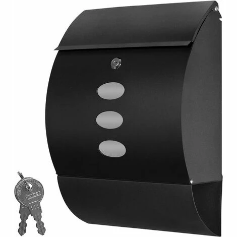 Grafner® Edelstahl Briefkasten Schwarz mit Zeitungsrolle und 3 Sichtfenstern Postkasten Grafner® Edelstahl Briefkasten Schwarz Mit Zeitungsrolle Und 3 Sichtfenstern Postkasten -GRAFNER-shop 27343004 1