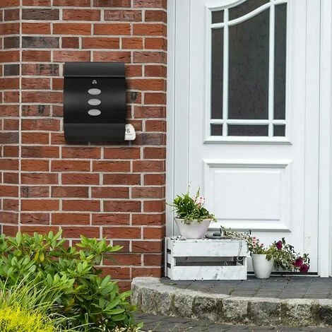 Grafner® Edelstahl Briefkasten Schwarz mit Zeitungsrolle und 3 Sichtfenstern Postkasten Grafner® Edelstahl Briefkasten Schwarz Mit Zeitungsrolle Und 3 Sichtfenstern Postkasten -GRAFNER-shop 27343004 2