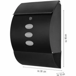 Grafner® Edelstahl Briefkasten Schwarz Mit Zeitungsrolle Und 3 Sichtfenstern Postkasten 5 Grafner® Edelstahl Briefkasten Schwarz Mit Zeitungsrolle Und 3 Sichtfenstern Postkasten -GRAFNER-shop 27343004 4