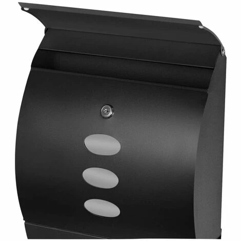 Grafner® Edelstahl Briefkasten Schwarz mit Zeitungsrolle und 3 Sichtfenstern Postkasten Grafner® Edelstahl Briefkasten Schwarz Mit Zeitungsrolle Und 3 Sichtfenstern Postkasten -GRAFNER-shop 27343004 5