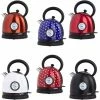 Grafner® Retro Wasserkocher Mit Temperaturanzeige Verschiedene Farben Rot /Pünktchen