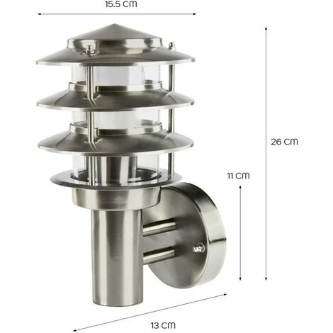 Grafner® Edelstahl-Wandlampe WL10924 5 Grafner® Edelstahl-Wandlampe WL10924 – Bild 3