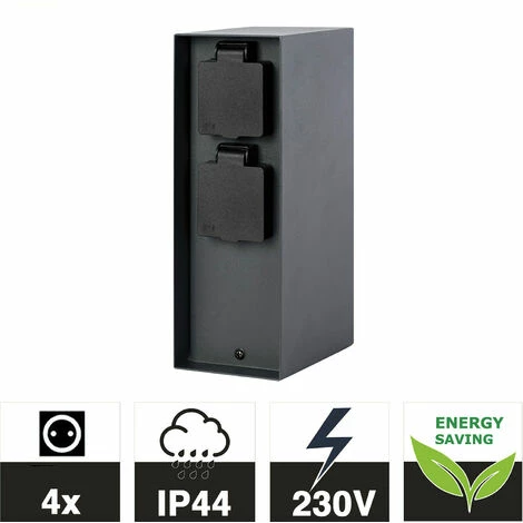 Grafner® Steckdosensäule Anthrazit Mit 4 Außensteckdosen Edelstahl Gartensteckdose Energiesäule 3 Grafner® Steckdosensäule Anthrazit Mit 4 Außensteckdosen Edelstahl Gartensteckdose Energiesäule