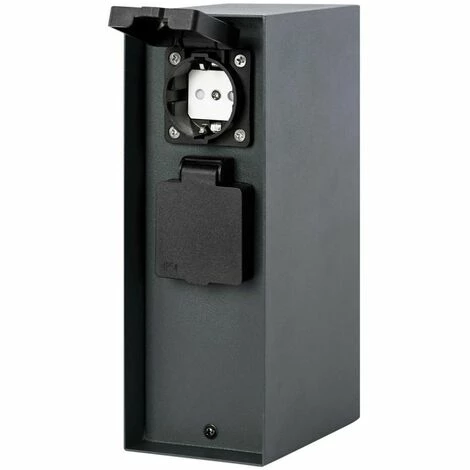 Grafner® Steckdosensäule Anthrazit Mit 4 Außensteckdosen Edelstahl Gartensteckdose Energiesäule 4 Grafner® Steckdosensäule Anthrazit Mit 4 Außensteckdosen Edelstahl Gartensteckdose Energiesäule – Bild 2