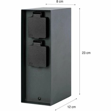 Grafner® Steckdosensäule Anthrazit Mit 4 Außensteckdosen Edelstahl Gartensteckdose Energiesäule 5 Grafner® Steckdosensäule Anthrazit Mit 4 Außensteckdosen Edelstahl Gartensteckdose Energiesäule – Bild 3