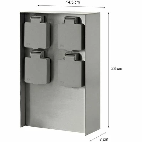 Grafner® Edelstahl Steckdosensäule Mit 4 Außensteckdosen Gartensteckdose Energiesäule 5 Grafner® Edelstahl Steckdosensäule Mit 4 Außensteckdosen Gartensteckdose Energiesäule – Bild 3