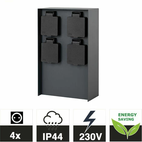 Grafner® Steckdosensäule Schwarz Mit 4 Außensteckdosen Edelstahl Gartensteckdose Energiesäule 3 Grafner® Steckdosensäule Schwarz Mit 4 Außensteckdosen Edelstahl Gartensteckdose Energiesäule