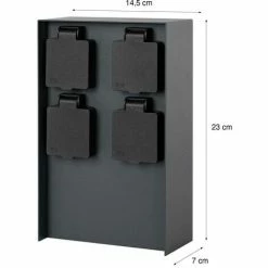 Grafner® Steckdosensäule Schwarz Mit 4 Außensteckdosen Edelstahl Gartensteckdose Energiesäule 9 Grafner® Steckdosensäule Schwarz Mit 4 Außensteckdosen Edelstahl Gartensteckdose Energiesäule -GRAFNER-shop 37535848 3