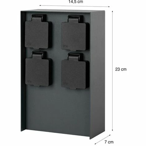 Grafner® Steckdosensäule Schwarz Mit 4 Außensteckdosen Edelstahl Gartensteckdose Energiesäule 5 Grafner® Steckdosensäule Schwarz Mit 4 Außensteckdosen Edelstahl Gartensteckdose Energiesäule – Bild 3