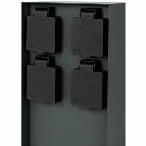 Grafner® Steckdosensäule Schwarz Mit 4 Außensteckdosen Edelstahl Gartensteckdose Energiesäule 6 Grafner® Steckdosensäule Schwarz Mit 4 Außensteckdosen Edelstahl Gartensteckdose Energiesäule – Bild 4