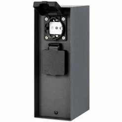 Grafner® Steckdosensäule Anthrazit Mit Timer Und 2 Außensteckdosen Edelstahl Gartensteckdose Energie -GRAFNER-shop 37535850 4