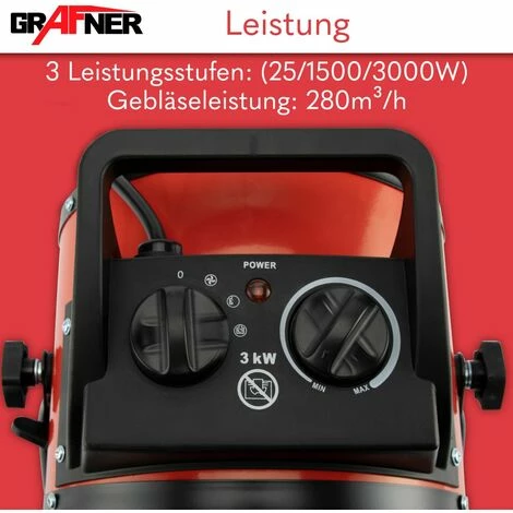 Grafner® Elektroheizer Heizlüfter Bauheizer 3000 Watt Heizstrahler EH10934 Grafner® Elektroheizer Heizlüfter Bauheizer 3000 Watt Heizstrahler EH10934 -GRAFNER-shop 44111610 3