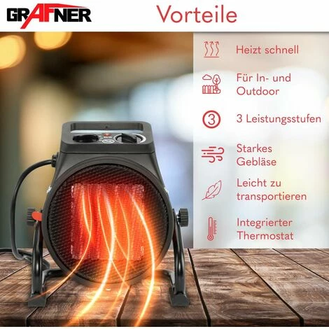 Grafner® Elektroheizer Heizlüfter Bauheizer 2000 Watt Heizstrahler EH10933 Grafner® Elektroheizer Heizlüfter Bauheizer 2000 Watt Heizstrahler EH10933 -GRAFNER-shop 44111617 2