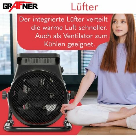 Grafner® Elektroheizer Heizlüfter Bauheizer 2000 Watt Heizstrahler EH10933 Grafner® Elektroheizer Heizlüfter Bauheizer 2000 Watt Heizstrahler EH10933 -GRAFNER-shop 44111617 4