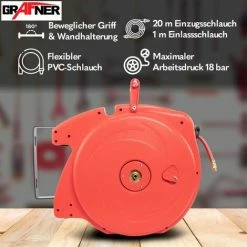Grafner® Automatik Schlauchtrommel 20m Druckluft Schlauch Aufroller AS10932 9 Grafner® Automatik Schlauchtrommel 20m Druckluft Schlauch Aufroller AS10932 -GRAFNER-shop 44111628 3