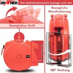 Grafner® Automatik Schlauchtrommel 20m Druckluft Schlauch Aufroller AS10932 11 Grafner® Automatik Schlauchtrommel 20m Druckluft Schlauch Aufroller AS10932 -GRAFNER-shop 44111628 5