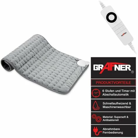 Grafner® Elektrisches Heizkissen 60x30 Cm Rücken, Nacken, Schulter HK10954 4 Grafner® Elektrisches Heizkissen 60x30 Cm Rücken, Nacken, Schulter HK10954 – Bild 2