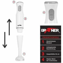 Grafner® Stabmixer Pürierstab Mixer Zerkleinerer Edelstahlmesser 9 Grafner® Stabmixer Pürierstab Mixer Zerkleinerer Edelstahlmesser -GRAFNER-shop 55014650 3