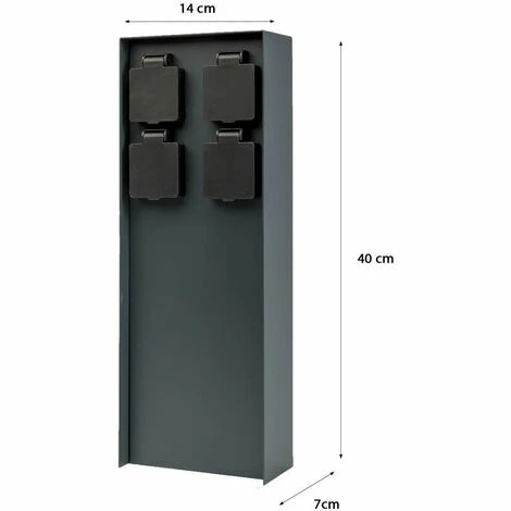 Grafner® Steckdosensäule Anthrazit Mit 4 Außensteckdosen Edelstahl Gartensteckdose Energiesäule 5 Grafner® Steckdosensäule Anthrazit Mit 4 Außensteckdosen Edelstahl Gartensteckdose Energiesäule – Bild 3