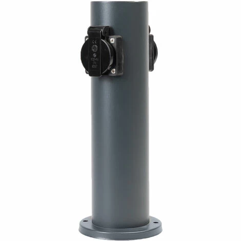 Grafner® Steckdosensäule Anthrazit Mit 2 Außensteckdosen Edelstahl Gartensteckdose Energiesäule 3 Grafner® Steckdosensäule Anthrazit Mit 2 Außensteckdosen Edelstahl Gartensteckdose Energiesäule