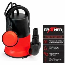 Grafner® Flachsaugerpumpe 400 Watt 7000 L/h Tauchpumpe Poolpumpe Entwässerungspumpe 9 Grafner® Flachsaugerpumpe 400 Watt 7000 L/h Tauchpumpe Poolpumpe Entwässerungspumpe -GRAFNER-shop 58132702 3