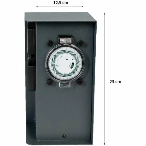 Grafner® Edelstahl Steckdosensäule Mit Timer 2 Außensteckdosen Anthrazit Gartensteckdose 5 Grafner® Edelstahl Steckdosensäule Mit Timer 2 Außensteckdosen Anthrazit Gartensteckdose – Bild 3