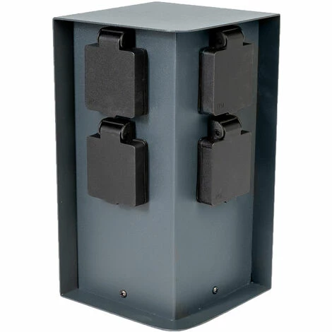 Grafner® Steckdosensäule Anthrazit Mit 4 Außensteckdosen Edelstahl Gartensteckdose Energiesäule AS10 3 Grafner® Steckdosensäule Anthrazit Mit 4 Außensteckdosen Edelstahl Gartensteckdose Energiesäule AS10