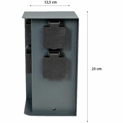 Grafner® Steckdosensäule Anthrazit Mit 4 Außensteckdosen Edelstahl Gartensteckdose Energiesäule AS10 5 Grafner® Steckdosensäule Anthrazit Mit 4 Außensteckdosen Edelstahl Gartensteckdose Energiesäule AS10 – Bild 3