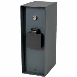 Grafner® Steckdosensäule Anthrazit Mit Dämmerungssensor Edelstahl Gartensteckdose Energiesäule AS109