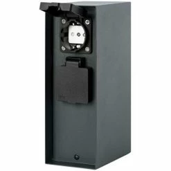 Grafner® Steckdosensäule Anthrazit Mit Dämmerungssensor Edelstahl Gartensteckdose Energiesäule AS109 -GRAFNER-shop 60620180 5