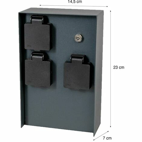 Grafner® Steckdosensäule Anthrazit Mit Dämmerungssensor Edelstahl Gartensteckdose Energiesäule 5 Grafner® Steckdosensäule Anthrazit Mit Dämmerungssensor Edelstahl Gartensteckdose Energiesäule – Bild 3