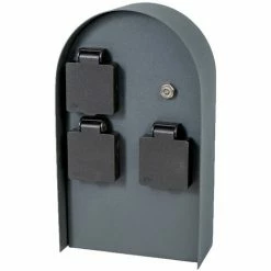 Grafner® Steckdosensäule Anthrazit Mit Dämmerungssensor Edelstahl Gartensteckdose Energiesäule