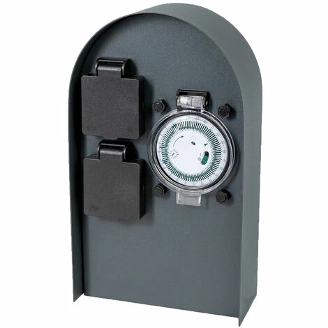 Grafner® Edelstahl Steckdosensäule Mit Timer 2 Außensteckdosen Anthrazit Gartensteckdose 3 Grafner® Edelstahl Steckdosensäule Mit Timer 2 Außensteckdosen Anthrazit Gartensteckdose