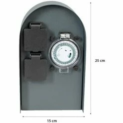Grafner® Edelstahl Steckdosensäule Mit Timer 2 Außensteckdosen Anthrazit Gartensteckdose 9 Grafner® Edelstahl Steckdosensäule Mit Timer 2 Außensteckdosen Anthrazit Gartensteckdose -GRAFNER-shop 60706248 3