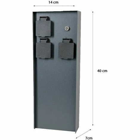 Grafner® Steckdosensäule Dämmerungssensor Anthrazit Mit 4 Außensteckdosen Edelstahl Gartensteckdose 5 Grafner® Steckdosensäule Dämmerungssensor Anthrazit Mit 4 Außensteckdosen Edelstahl Gartensteckdose – Bild 3
