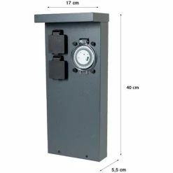 Grafner® Edelstahl Steckdosensäule Mit Timer 2 Außensteckdosen Anthrazit Gartensteckdose 4 Grafner® Edelstahl Steckdosensäule Mit Timer 2 Außensteckdosen Anthrazit Gartensteckdose -GRAFNER-shop 61162966 3