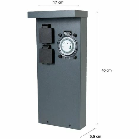 Grafner® Edelstahl Steckdosensäule mit Timer 2 Außensteckdosen Anthrazit Gartensteckdose Grafner® Edelstahl Steckdosensäule Mit Timer 2 Außensteckdosen Anthrazit Gartensteckdose -GRAFNER-shop 61162966 3