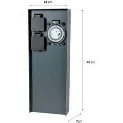 Grafner® Edelstahl Steckdosensäule Mit Timer 2 Außensteckdosen Anthrazit Gartensteckdose 9 Grafner® Edelstahl Steckdosensäule Mit Timer 2 Außensteckdosen Anthrazit Gartensteckdose -GRAFNER-shop 61162967 3