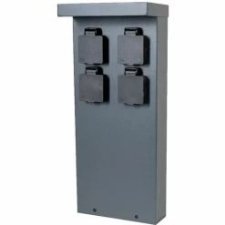 Grafner® Steckdosensäule Mit 4 Außensteckdosen Edelstahl Gartensteckdose Energiesäule