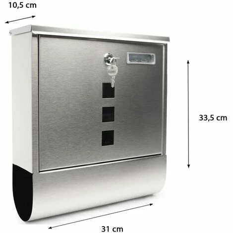 Grafner® Edelstahl Briefkasten Mit Zeitungsrolle Und 3 Sichtfenstern + Namensschild Postkasten 6 Grafner® Edelstahl Briefkasten Mit Zeitungsrolle Und 3 Sichtfenstern + Namensschild Postkasten – Bild 4
